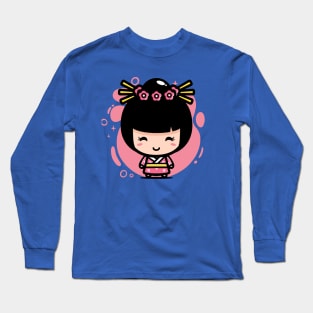 Cute Kawaii Traditional Japanese Girl // Chibi Style Japan Long Sleeve T-Shirt